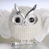 Crystal brooch with pearl owl