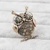 Retro grote ogen uil - broche met kristallen versieringenBroches