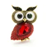 Big eyes owl - crystal brooch