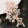 Vintage opal flower - crystal brooch