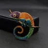 Crystal chameleon / lizard - elegant brooch