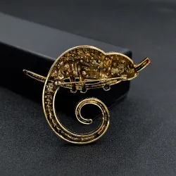 Kryształowy kameleon / jaszczurka - elegancka broszkaBroszki
