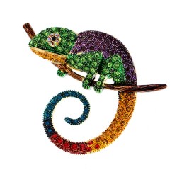 Kryształowy kameleon / jaszczurka - elegancka broszkaBroszki