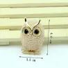 Crystal brooch with pearl owl