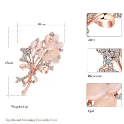Vintage opal flower - crystal brooch