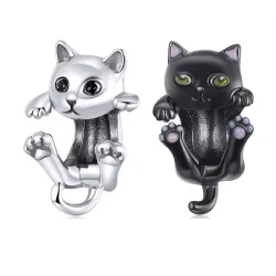 Mały kotek - wisiorek / zawieszka do bransoletki - 925 sterling srebroBransoletki