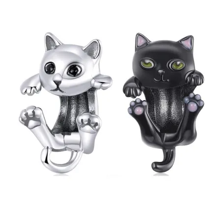 Mały kotek - wisiorek / zawieszka do bransoletki - 925 sterling srebroBransoletki
