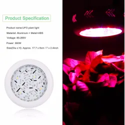 360W UFO 36 LED växer ljus - fullspektrum - dubbla chips - hydroponic