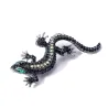 BrochesFashionable brooch for women - vintage lizard - with crystal decorations