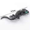 Vintage brooch with crystal lizard