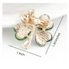 Multicoloured four leaf clover - crystal brooch