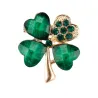 Multicoloured four leaf clover - crystal brooch