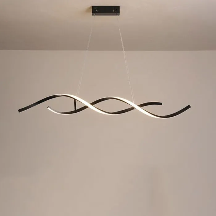 Nowoczesny żyrandol - lampa sufitowa - LED - ściemniana - z pilotem - falisty wzórŚwiatła sufitowe
