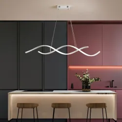Modern chandelier - ceiling light - LED - dimmable - with remote controller - wavy design