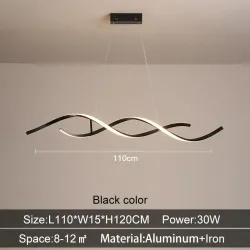 Modern chandelier - ceiling light - LED - dimmable - with remote controller - wavy designCeiling lights