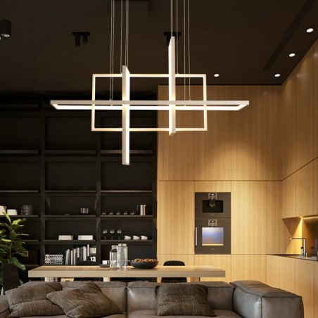 Minimalistic rectangle design - chandelier light - LED - 2 / 3 / 4 heads