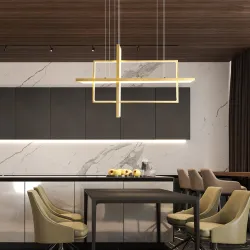 Luksusowy żyrandol - lampa sufitowa - LED - minimalistyczny prostokątny design - 2 / 3 / 4 głowiceŚwiatła sufitowe