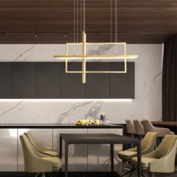 Luxurious chandelier - ceiling light - LED - minimalist rectangle design - 2 / 3 / 4 heads