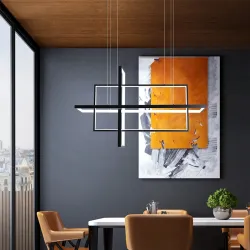 Luksusowy żyrandol - lampa sufitowa - LED - minimalistyczny prostokątny design - 2 / 3 / 4 głowiceŚwiatła sufitowe