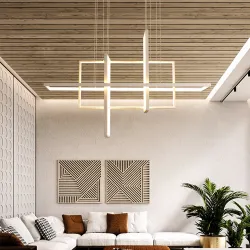 Luksusowy żyrandol - lampa sufitowa - LED - minimalistyczny prostokątny design - 2 / 3 / 4 głowiceŚwiatła sufitowe