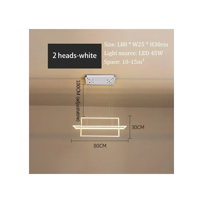 Luces de techoMinimalistic rectangle design - chandelier light - LED - 2 / 3 / 4 heads