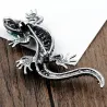 Vintage brooch with crystal lizard