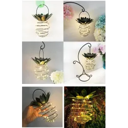 Solar garden light - hanging lamp / lantern - waterproof - LED - pineapple shape