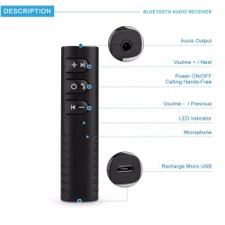 Ricevitore audio Bluetooth - jack universale da 3,5 mm - adattatore per auto - trasmettitore