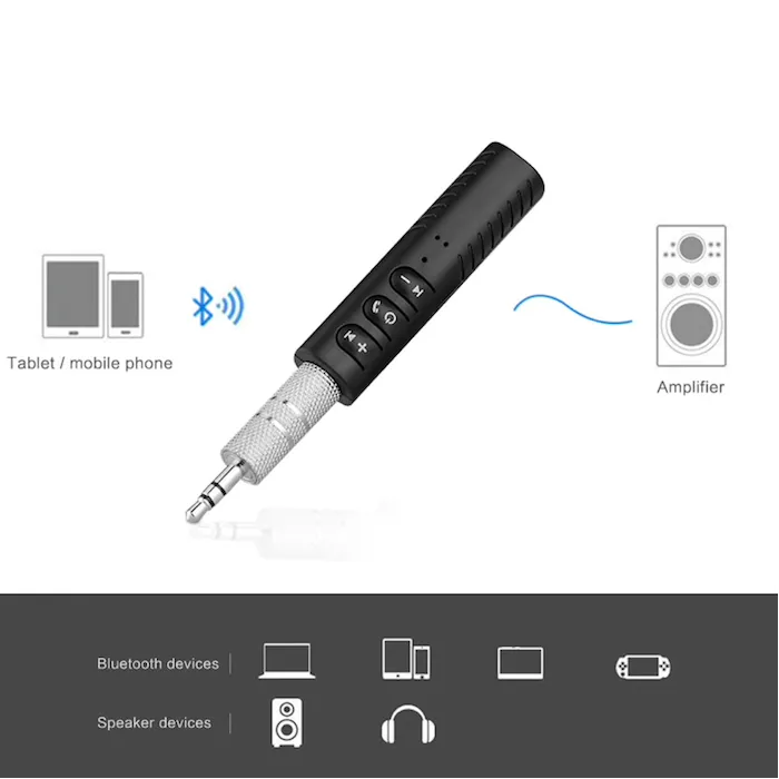 Bluetooth lydmottaker - universal 3,5 mm jack - biladapter - sender
