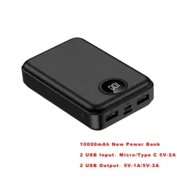 RAXFLY - mini powerbank - draagbare oplader - externe batterij - 10000mah - LEDPowerbanks