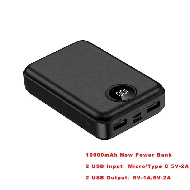 RAXFLY - mini power bank - portable charger - external battery - 10000mah - LED
