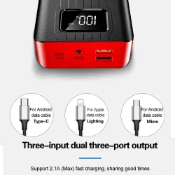 Przenośny power bank - bateria zewnętrzna - ładowarka - 2 USB - LED - 30000mAhPowerbanki
