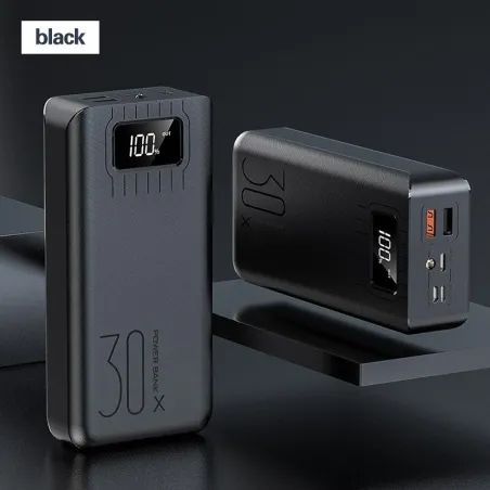 Tragbare Powerbank - externer Akku - Ladegerät - 2 USB - LED - 30000mAh