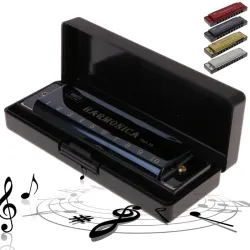 Mundharmonika - 10 Löcher - Tonart C - Musikinstrument - mit Etui