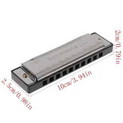 Mundharmonika - 10 Löcher - Tonart C - Musikinstrument - mit Etui