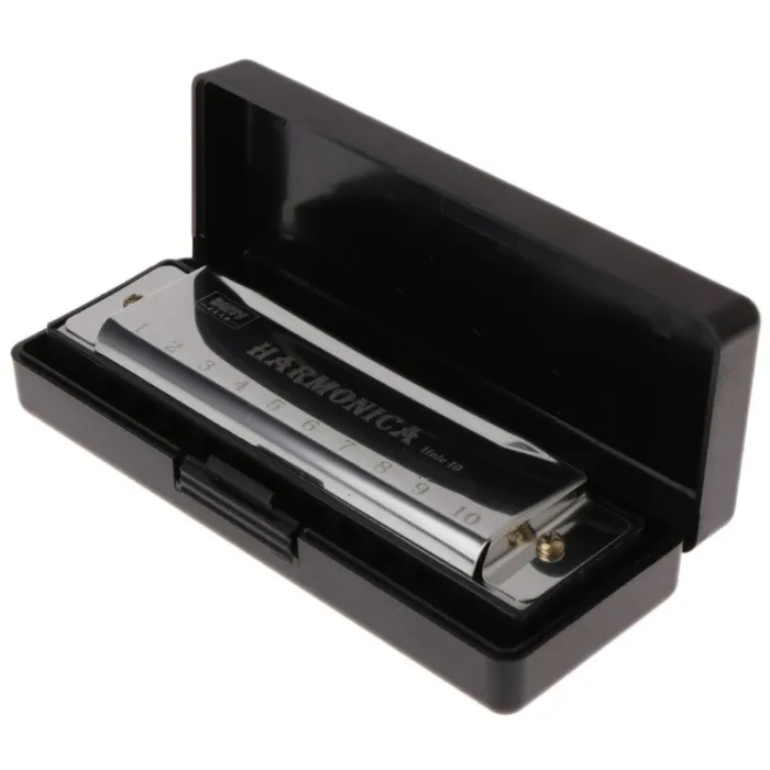 Mondharmonica - 10 gaten - sleutel C - muziekinstrument - met kofferMondharmonica