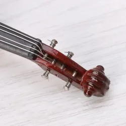 Mini skrzypce drewniane - instrument muzyczny - miniaturowa dekoracja - ze stojakiem / futerałemDekoracje