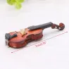 Mini skrzypce drewniane - instrument muzyczny - miniaturowa dekoracja - ze stojakiem / futerałemDekoracje