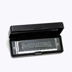 Stainless steel harmonica - 10 holes - with case - Swan Senior Bruce Blues