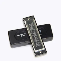 Stainless steel harmonica - 10 holes - with case - Swan Senior Bruce Blues