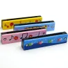 Houten mondharmonica - dubbele rij - 16 gaten - cartoon designMondharmonica