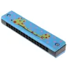 Houten mondharmonica - dubbele rij - 16 gaten - cartoon designMondharmonica