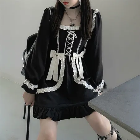 Japanese / gothic / lolita style - vintage mini dress