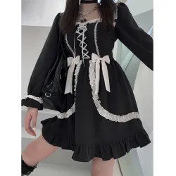 Styl japoński / gotycki / lolita - mini sukienka vintageSukienki
