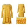 Herbstkleid mit Tupfen - mit langen Ärmeln