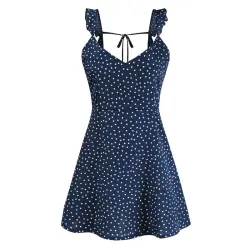 Summer dresses for woman - design 2021 - high waist - polkadot print - mini design