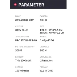 Drone PiezasS179GPS - 5G - WIFI - FPV - GPS - 6K Wide-angle Dual Camera - Brushless - RC Drone Quadcopter - RTF