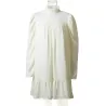 Elegant dress for woman - puff sleeve - turtleneck - ruffles - A-Line plus size  - 2021 design