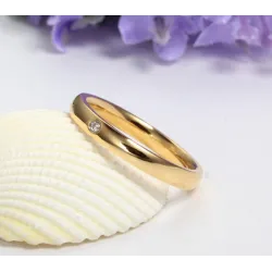 Elegant / classic ring - with zircon - 5mm