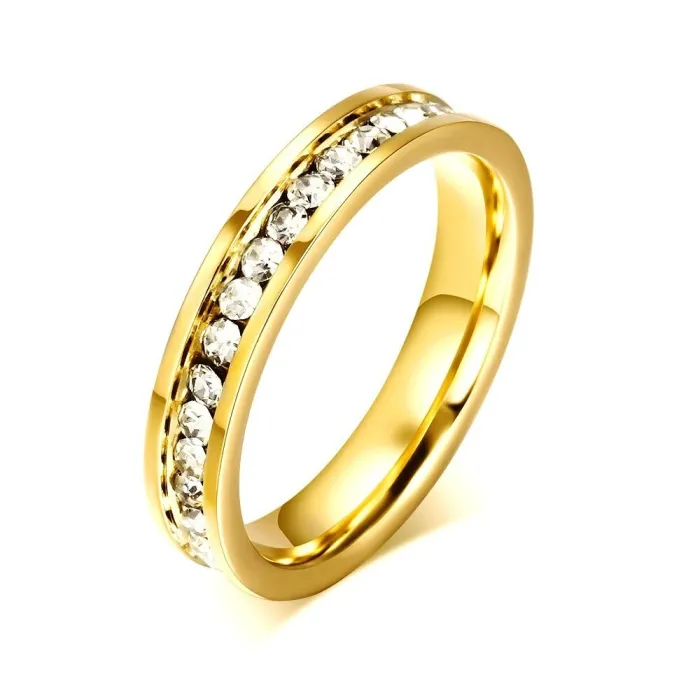 Luxe ring met zirkonia - roestvrij staal - 4mmRingen